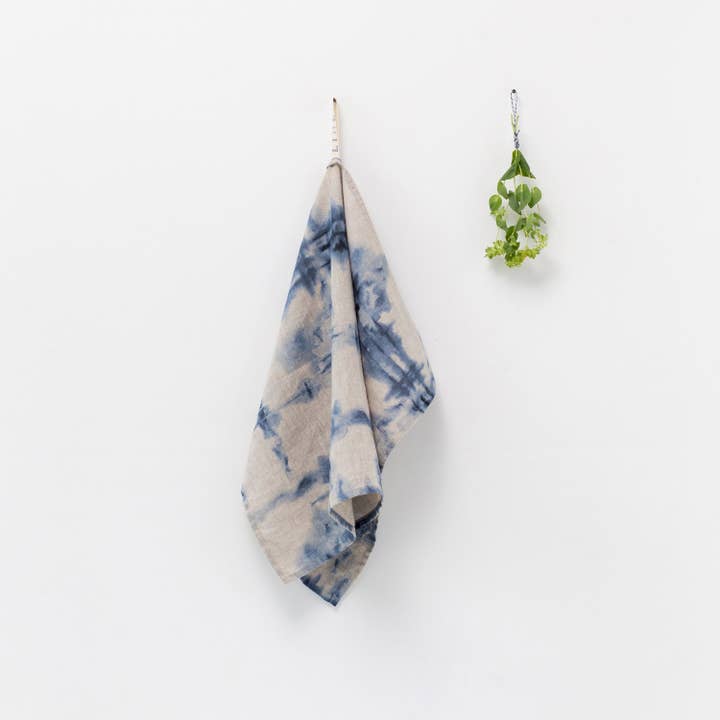 Linen Tales - Wholesale Tea Towel - Tie Dye on Natural Linen Kitchen Towel