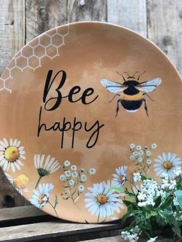 Bee Happy Plate for wholesale by DNS Designs