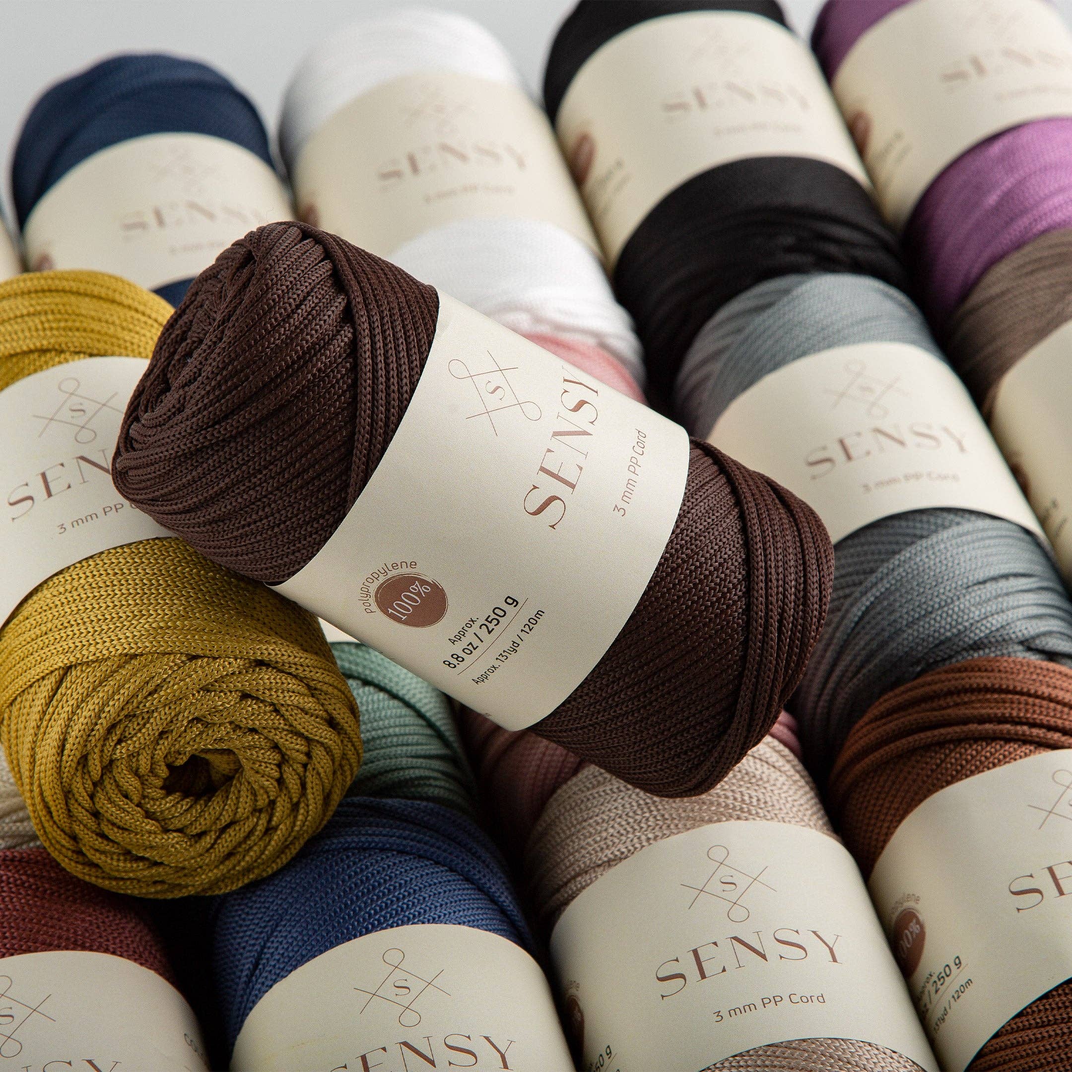 Sensy – Engroshandel Håndværk forsyninger – Sensy Premium 3 mm - 120 meter 100% polypropylen makramé snor15
