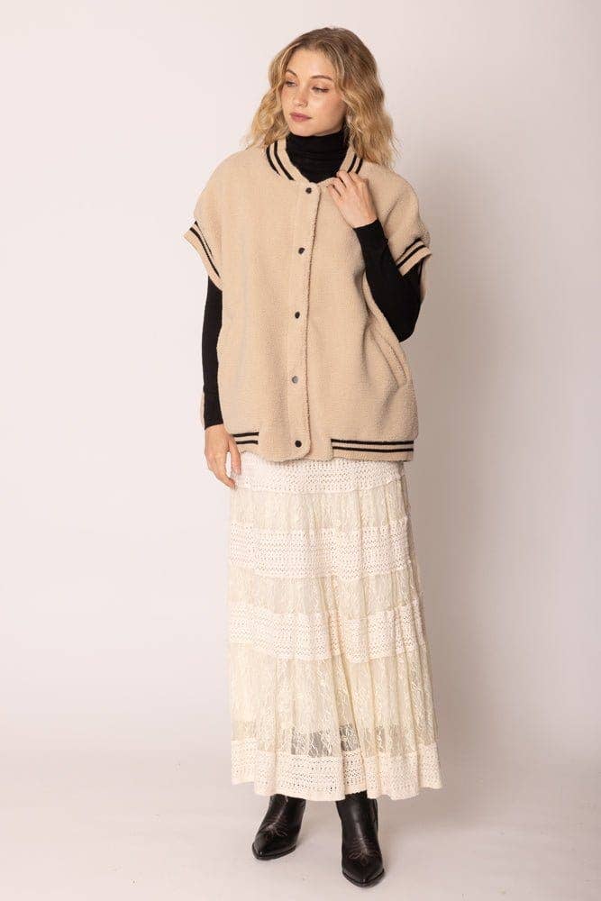 MiMi Wholesale - Wholesale Outerwear Vest - Women's - QCV420019 College Colors Sherpa Varsity Vest14