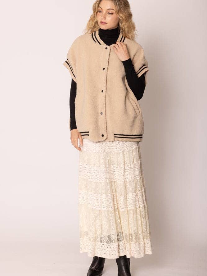 MiMi Wholesale - Wholesale Outerwear Vest - Women's - QCV420019 College Colors Sherpa Varsity Vest14