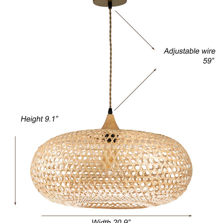 ELE Light & Decor - Wholesale Chandelier/Hanging Light - Wicker Rattan Pendant Light