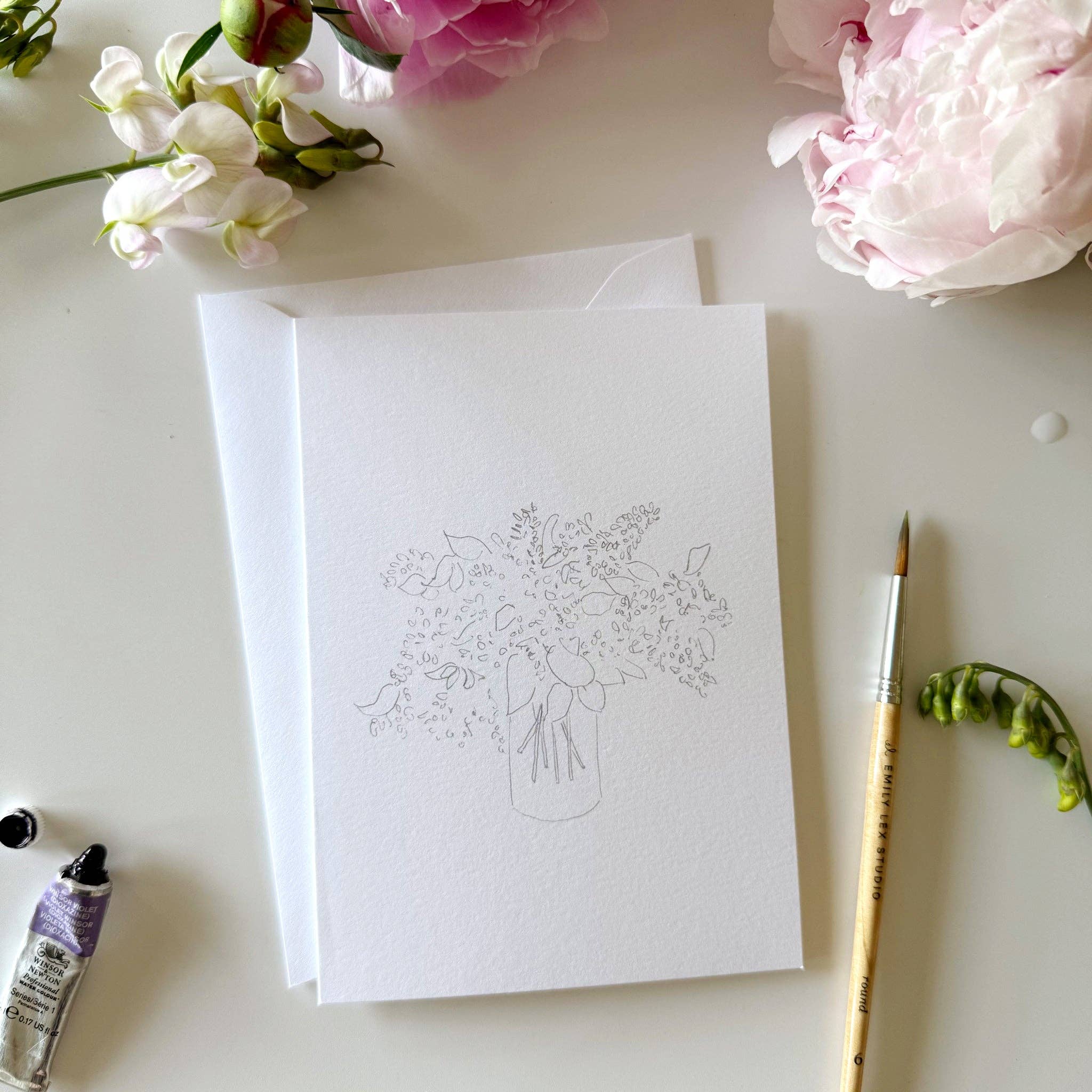 emily lex studio - Wholesale Stationery/Notecard Set - bouquets paintable notecards4