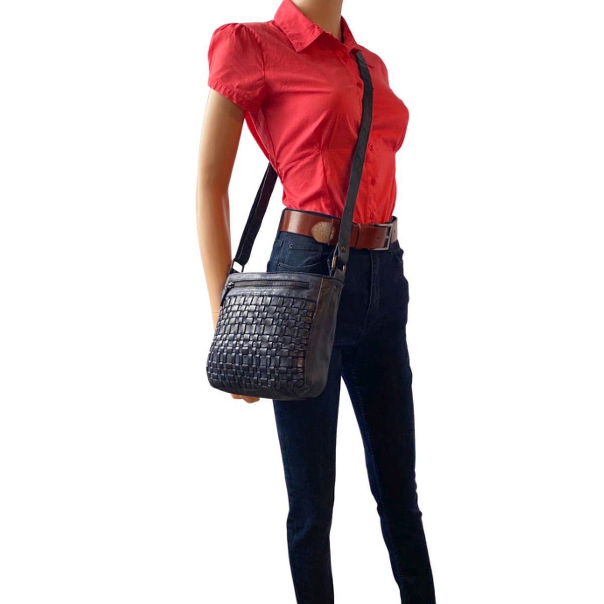 Arrigo - Wholesale Crossbody Bag - Women's - Arrigo Braided Leather Crossbody Shoulder Bag - 4 Colours18