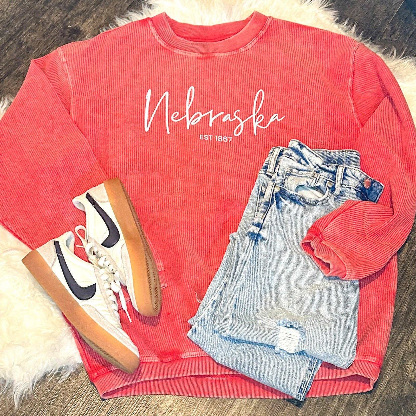 Kreatively.JC - Wholesale Graphic Sweatshirt - Women's - Nebraska EST crewneck1