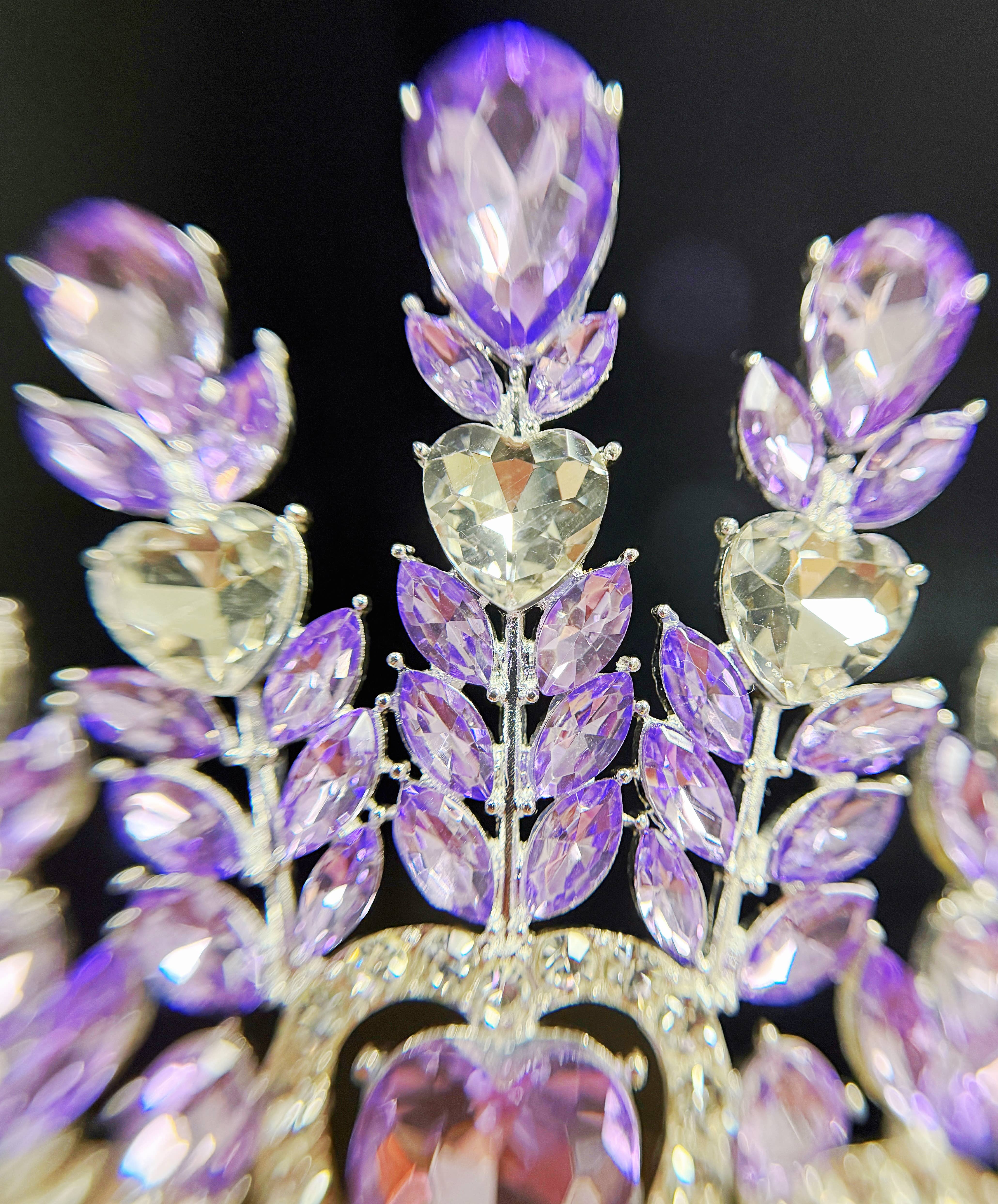 Happy Dream Gifts - Wholesale Tiara - Women's - Pageant Crown, Bridal Headpiece, Purple Crystal Silver Crown2