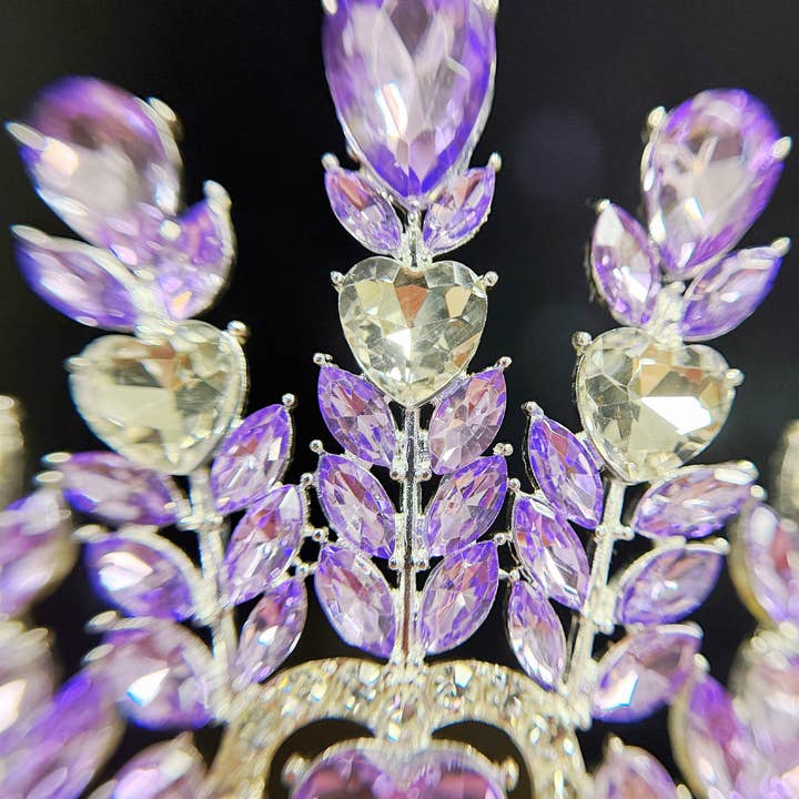 Happy Dream Gifts - Wholesale Tiara - Women's - Pageant Crown, Bridal Headpiece, Purple Crystal Silver Crown2
