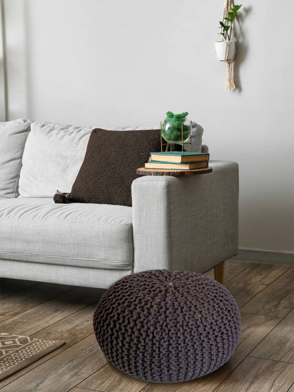 Voglrieder - Wholesale Pouf - Pouf, diameter 55 cm, knitted stool, pouf, pouf, floor cushion, large2