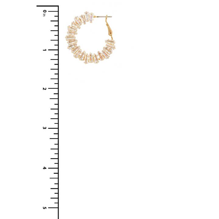 anbfashion – wholesale Hoop-örhängen – Strass Baguete Hoop Örhänge 73