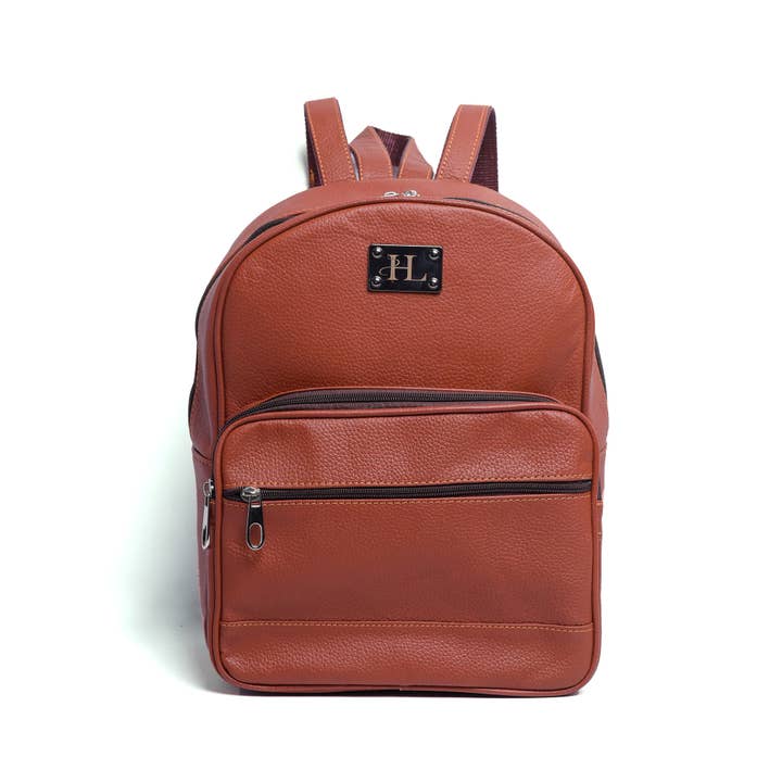 Hammi Leathers - Wholesale Backpack - Unisex - Black Milled Leather Mini Backpack – Compact & Versatile5