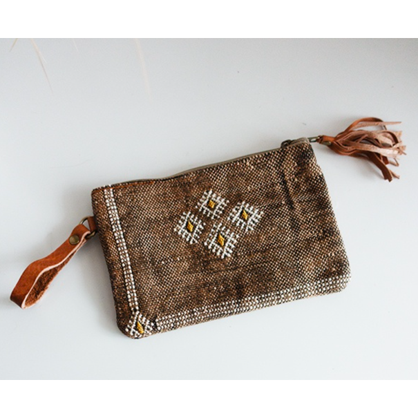 High crafty – wholesale Pouch – Women’s –  Wallet / Pouch / Makeup Bag – Handmade Aloe Vera Silk & Lea0