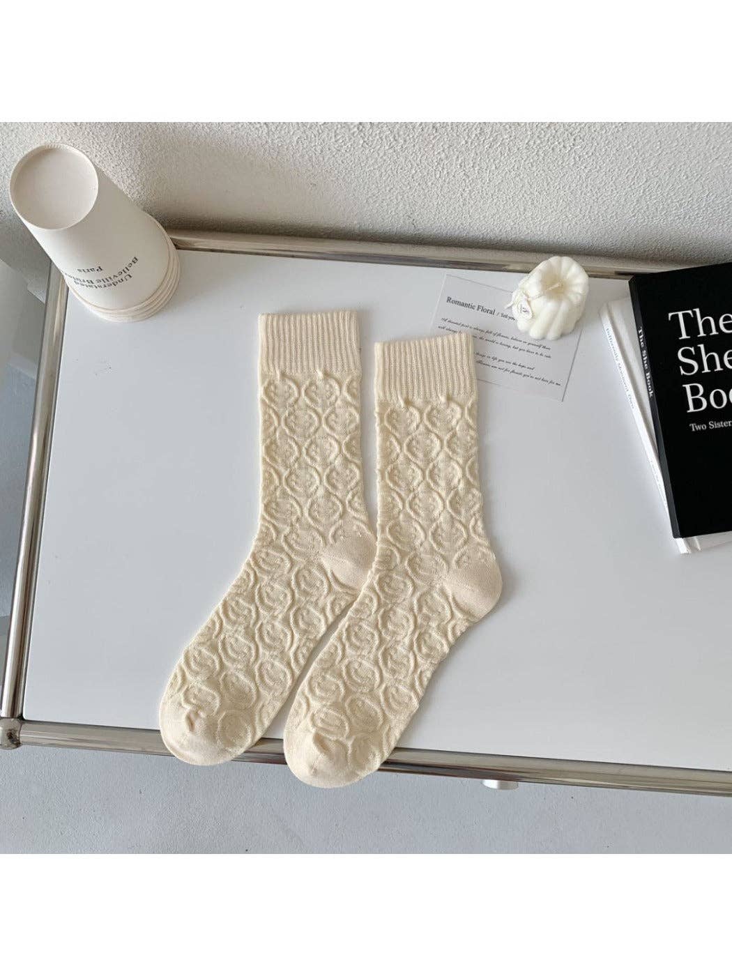 Funkyrel® Atzbranding Limited - Wholesale Socks - Women's - Rufia - Women's Solid Winter Socks with Embossed Smile6