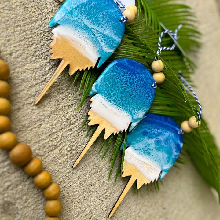 NMinnick Designs - Wholesale Ornament - Horseshoe Crab Ocean Resin Ornament5
