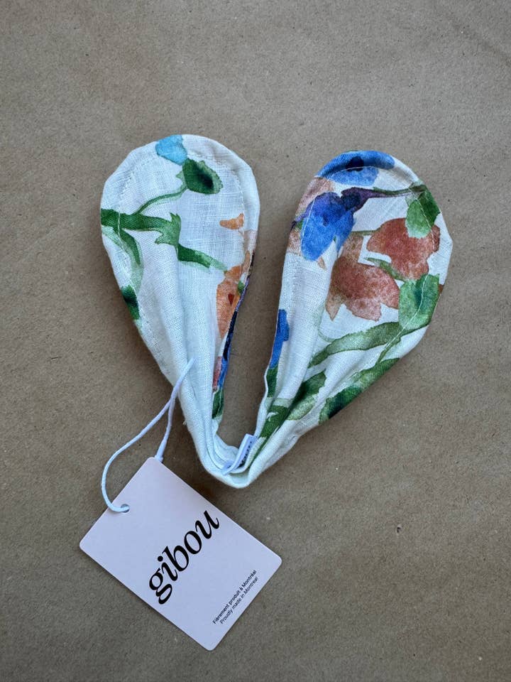 Imperfeito - Penteado florido em linho com pequena mancha por atacado de Gibou