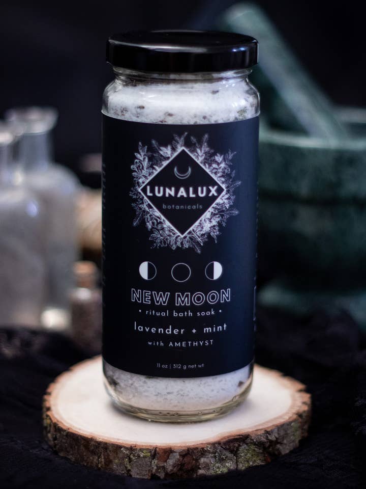 NEW MOON // Lavender + Mint Ritual Bath Soak for wholesale by Lunalux Botanicals