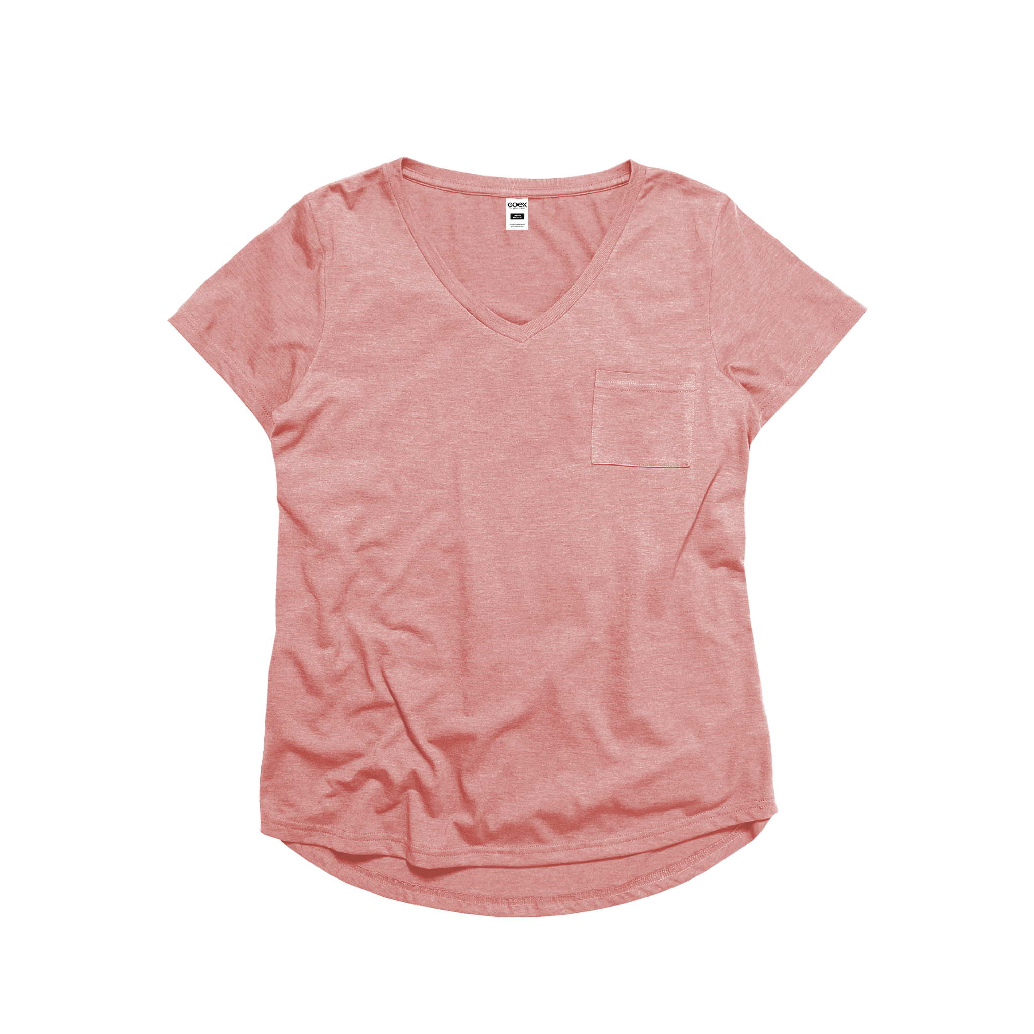 GOEX Apparel - Wholesale T-Shirt - Women's - Ladies Drop Hem V-Neck Pocket Tee12