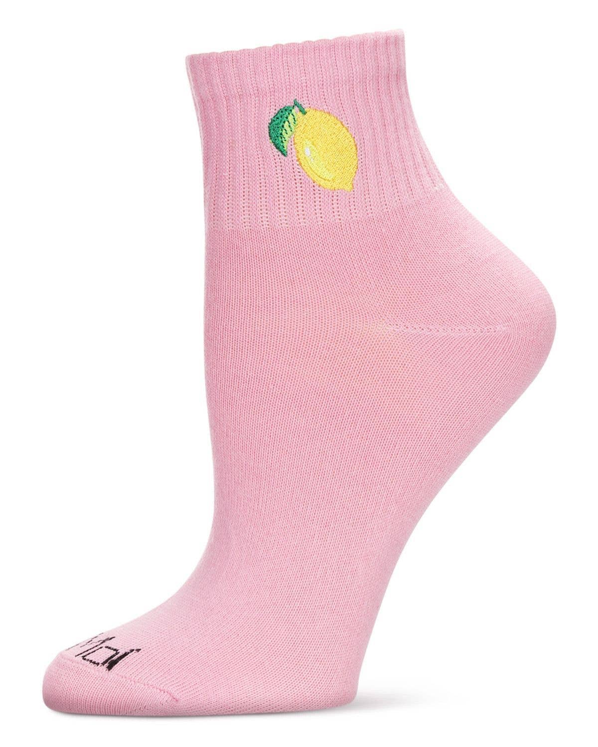 Confettis Rose Chaussettes d'athlétisme brodées au citron en vente sur Faire0
