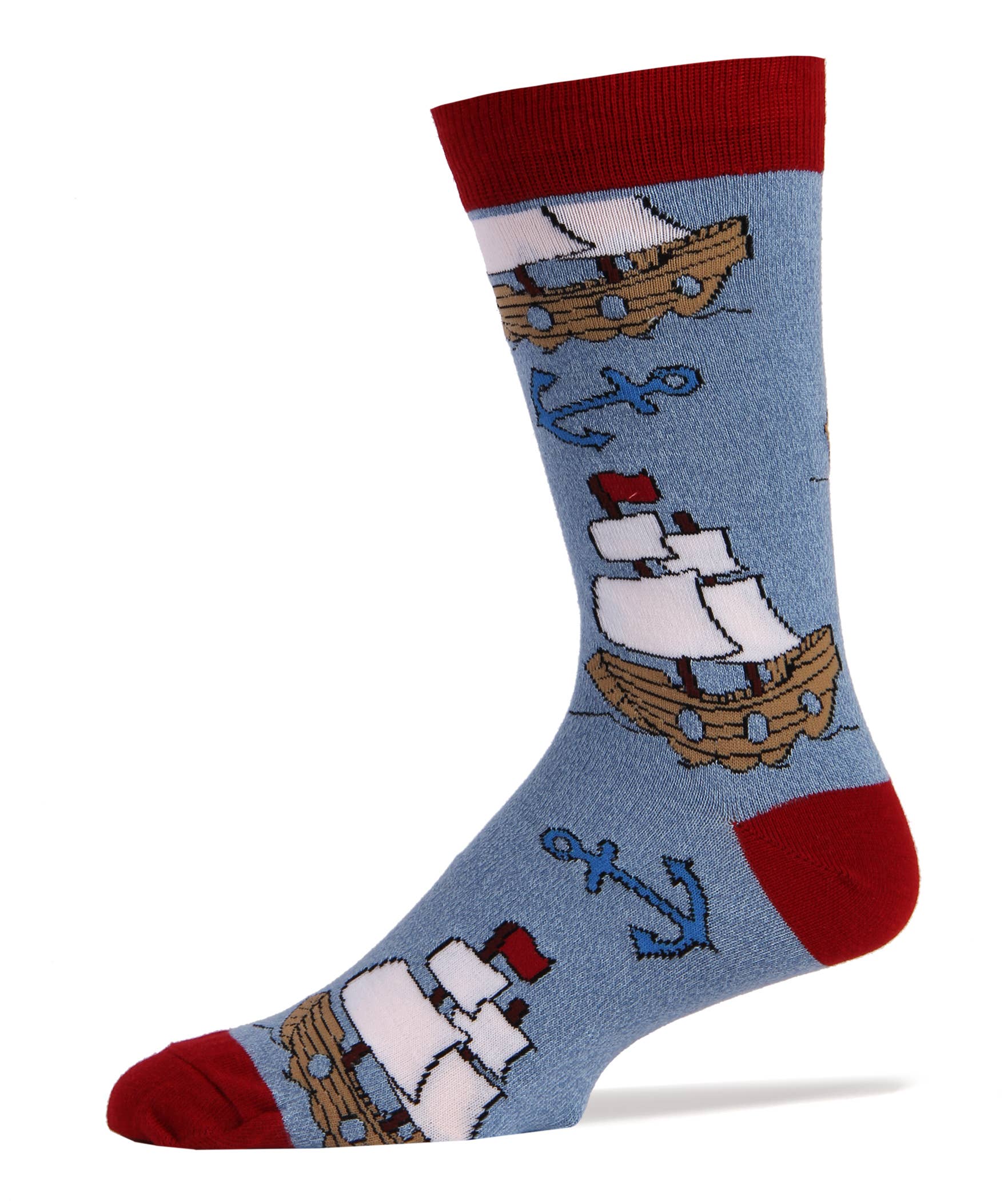 Oooh Yeah/Sock It Up/Oooh Geez Slippers - Wholesale Socks - Men's - Let's Sail | Men's Cotton Crew Funny Socks0