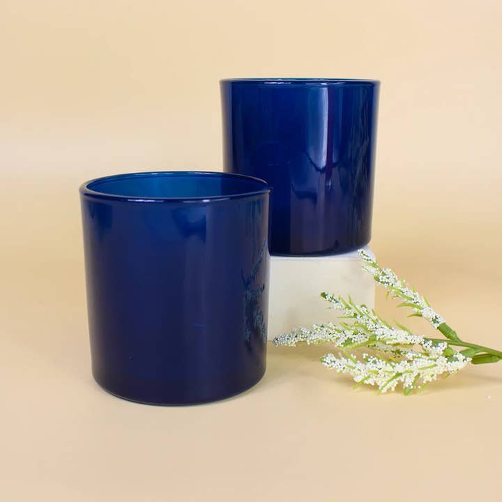 General Wax & Candle Company - Wholesale Candle Holder - 9.5 oz Monticiano Galaxy Blue - Candle Making Glass