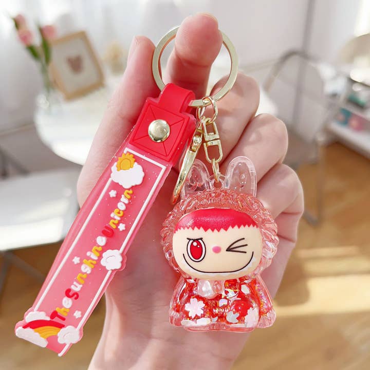 MKS America - Wholesale Keychain - Women's - Cute 3D Rabbit Keychain with Glitter and Wristlet Bag Charm5
