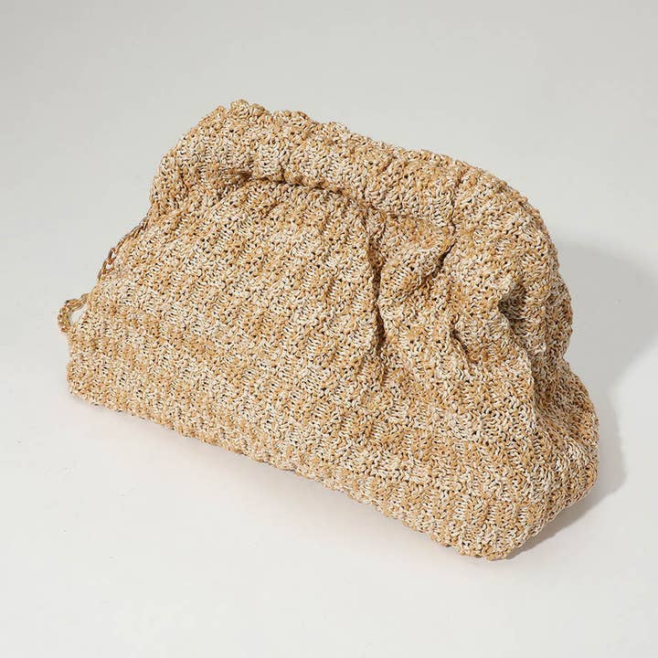 Sensibling Corp. - Vente Sac à bandoulière – femme - Sac pochette souple en raphia tissé / Sac bandoulière0