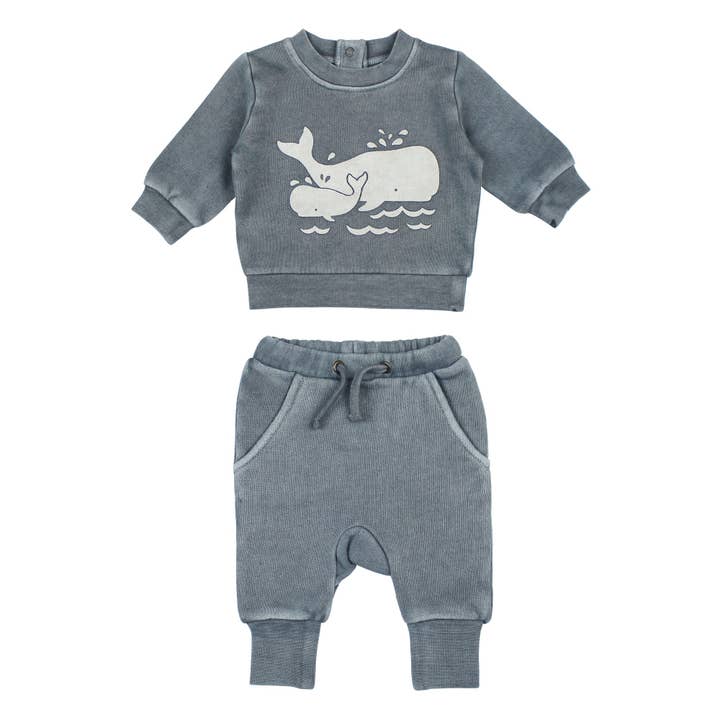 Moonstone Whale | Organic Cozy Graphic Sweatshirt & Jogger Set and other Purchase Wholesale whale sweater. Free Returns & Net 60 Terms on Faire trending on Faire.