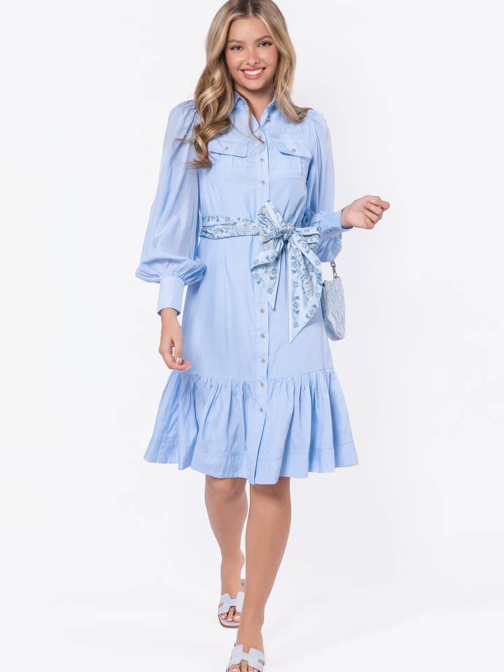 Alex Dress 42" (Light Blue) for wholesale by Yakira Bella