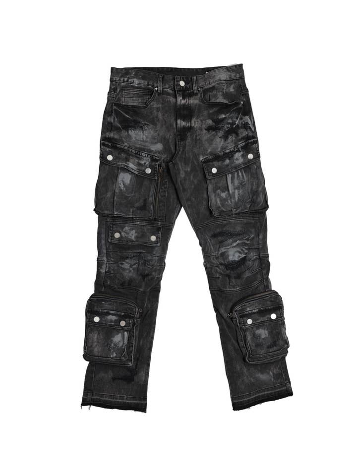 First Row - Wholesale Jeans – Men’s - UTILITY CARGO SHARP DENIM PANTS6