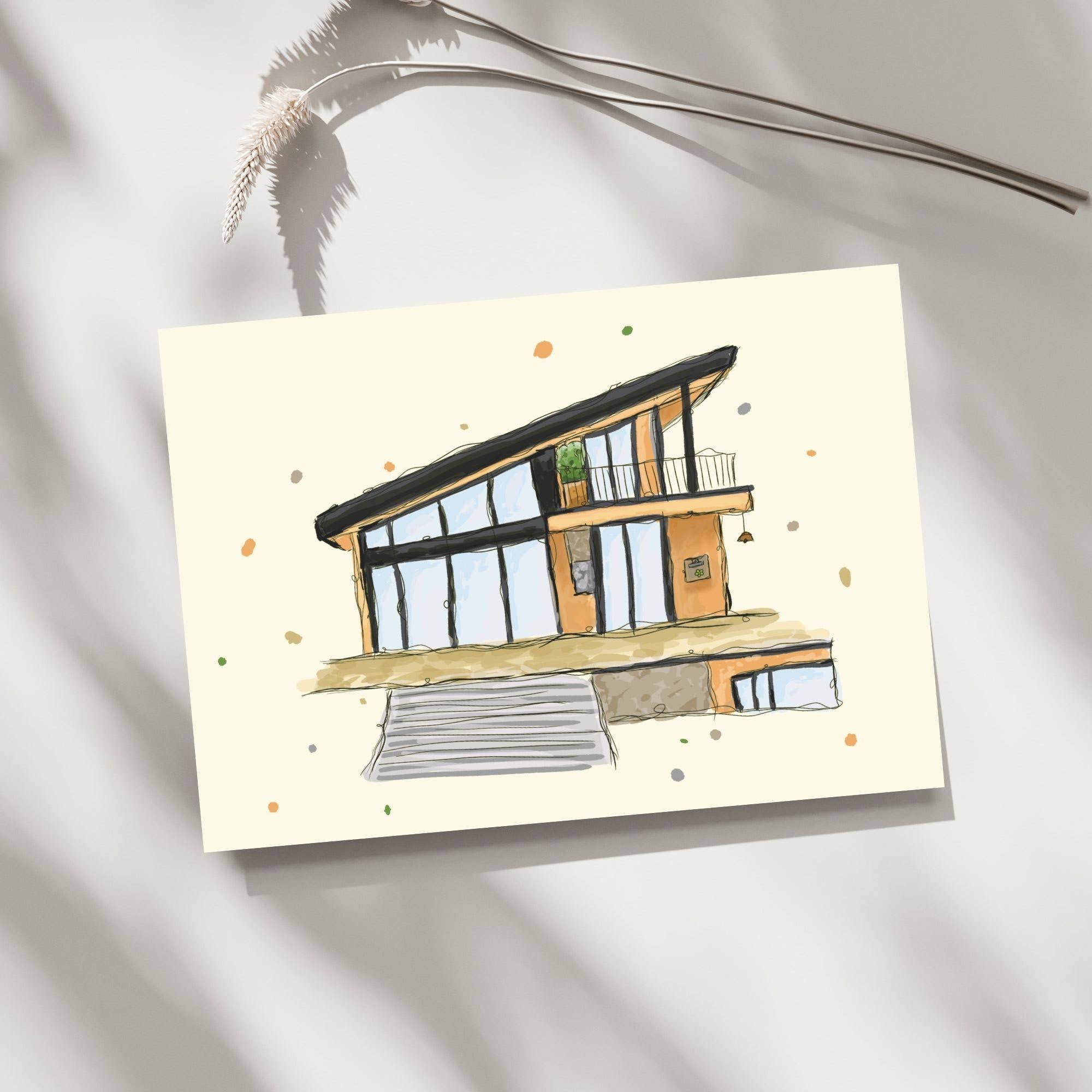 x The Fancy Firefly - Wholesale Art Print - Hand-Drawn Modern House Print – Urban Sketch Art, A5 & A42