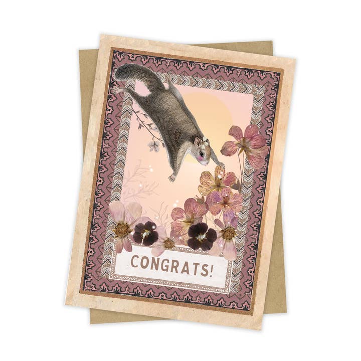 PAPAYA - Wholesale Congratulations Card - Mini Greeting Card, Squirrel Congrats0