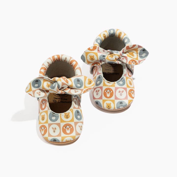 Pooh & Friends Knotted Bow Baby Shoe for wholesale by Freshly Picked