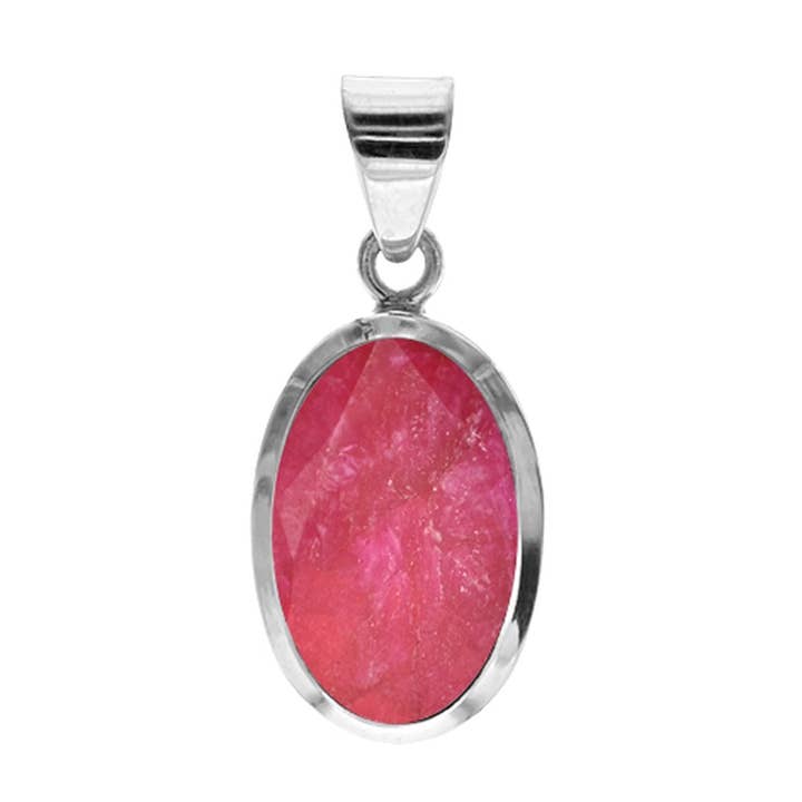 Samira simple oval ruby quartz pendant for wholesale by Kali Ma Designs - Sterling Silver Jewellery
