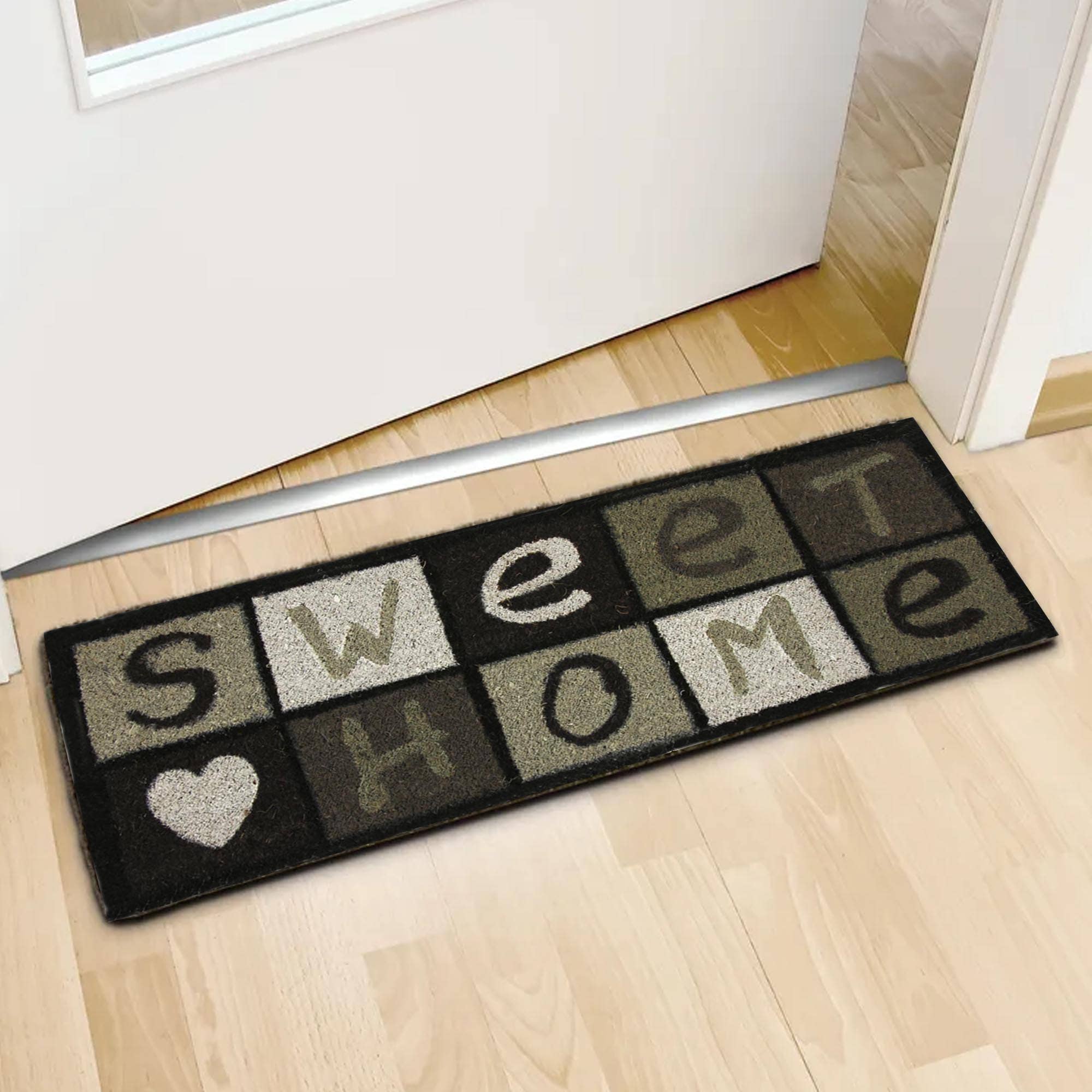 Evideco French Home Goods - Wholesale Door Mat - Sweet Home 30x10 Long Front Door Mat Coco Black0
