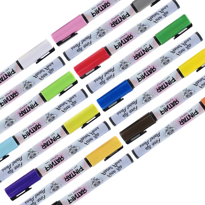 Pintar Art Supply - Wholesale Marker - PINTAR Premium Acrylic Paint Pens - 1mm Fine Tip Pens For Rock Painting, Ceramic Glass, Wood, Paper, Fabric & Porcelain, Water Resistant Paint Set, Surface Pen, Craft Supplies, DIY Project (16 colours)