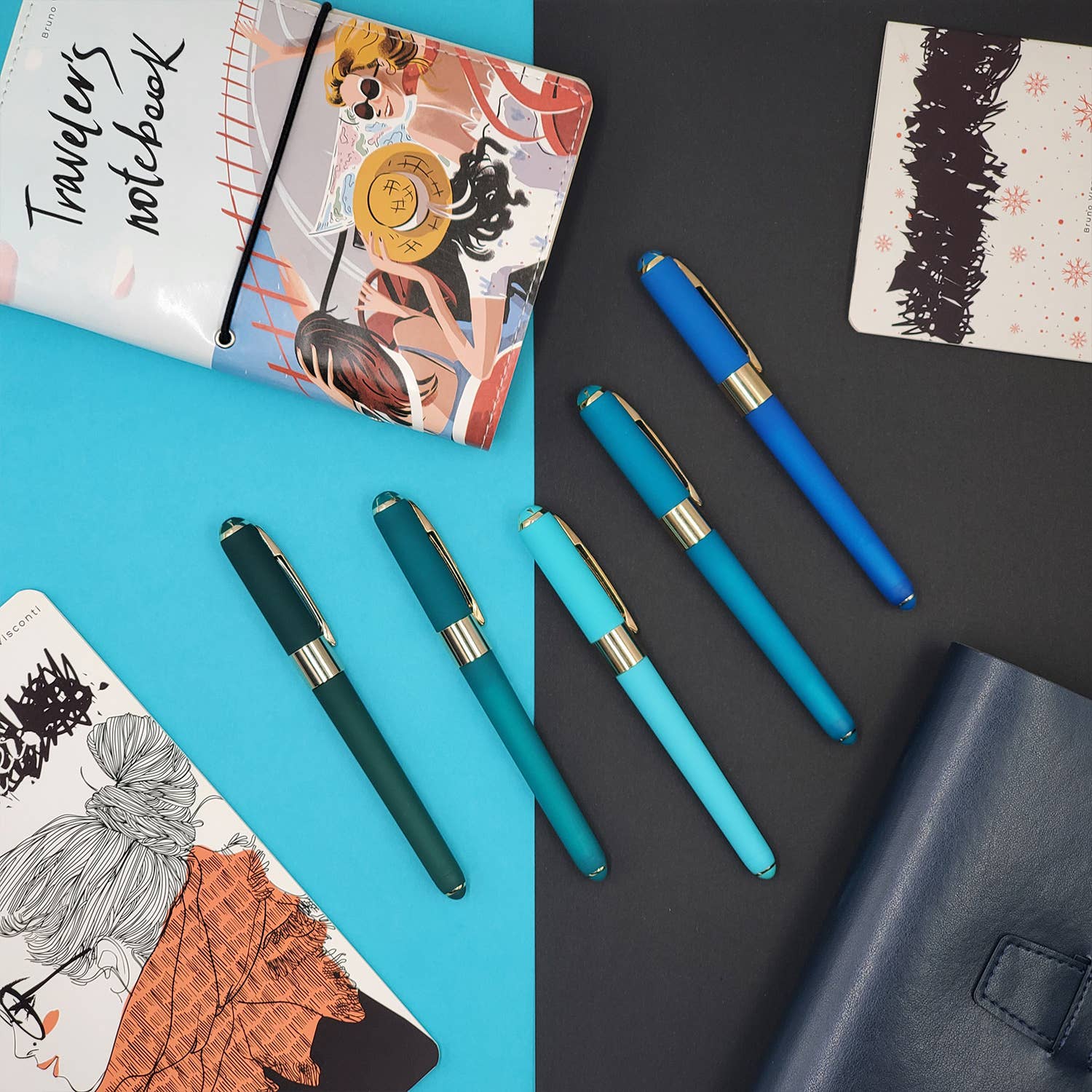 BV by Bruno Visconti - Wholesale Pen - Forest Green Monaco Fine Point Soft Touch Pen, 0.5mm5