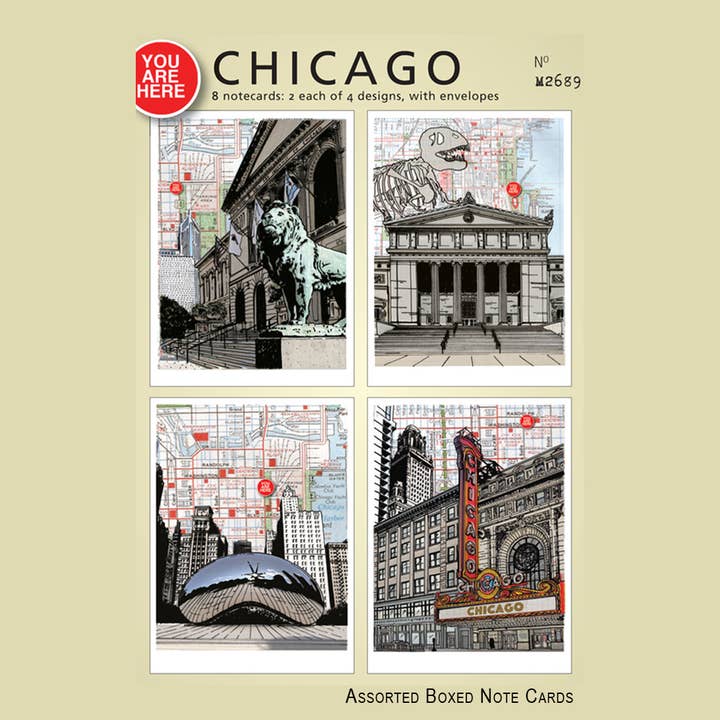 Boîte de cartes assorties de cartes de Chicago, Illinois pour la vente par Allport Editions