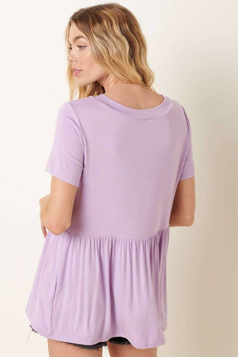 mittoshop - Wholesale Tunic - Women's - BT8128-BAMBOO V-NECK BABYDOLL TOP18