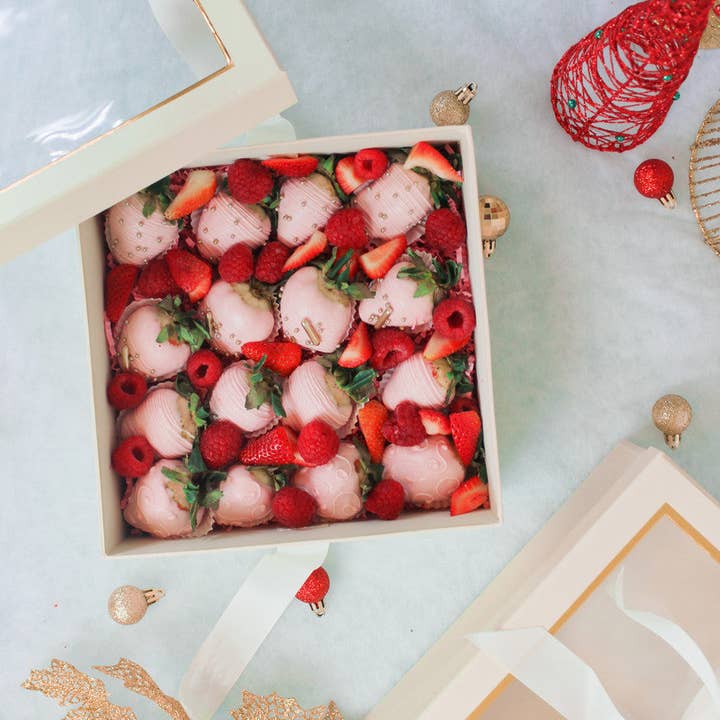 Elegant Design Supply - Wholesale Gift box - Square Gift Box with Clear Lid and Ribbon - Various Colors - For Luxury Flower/ Gift / Chocolate Strawberry Arrangements6