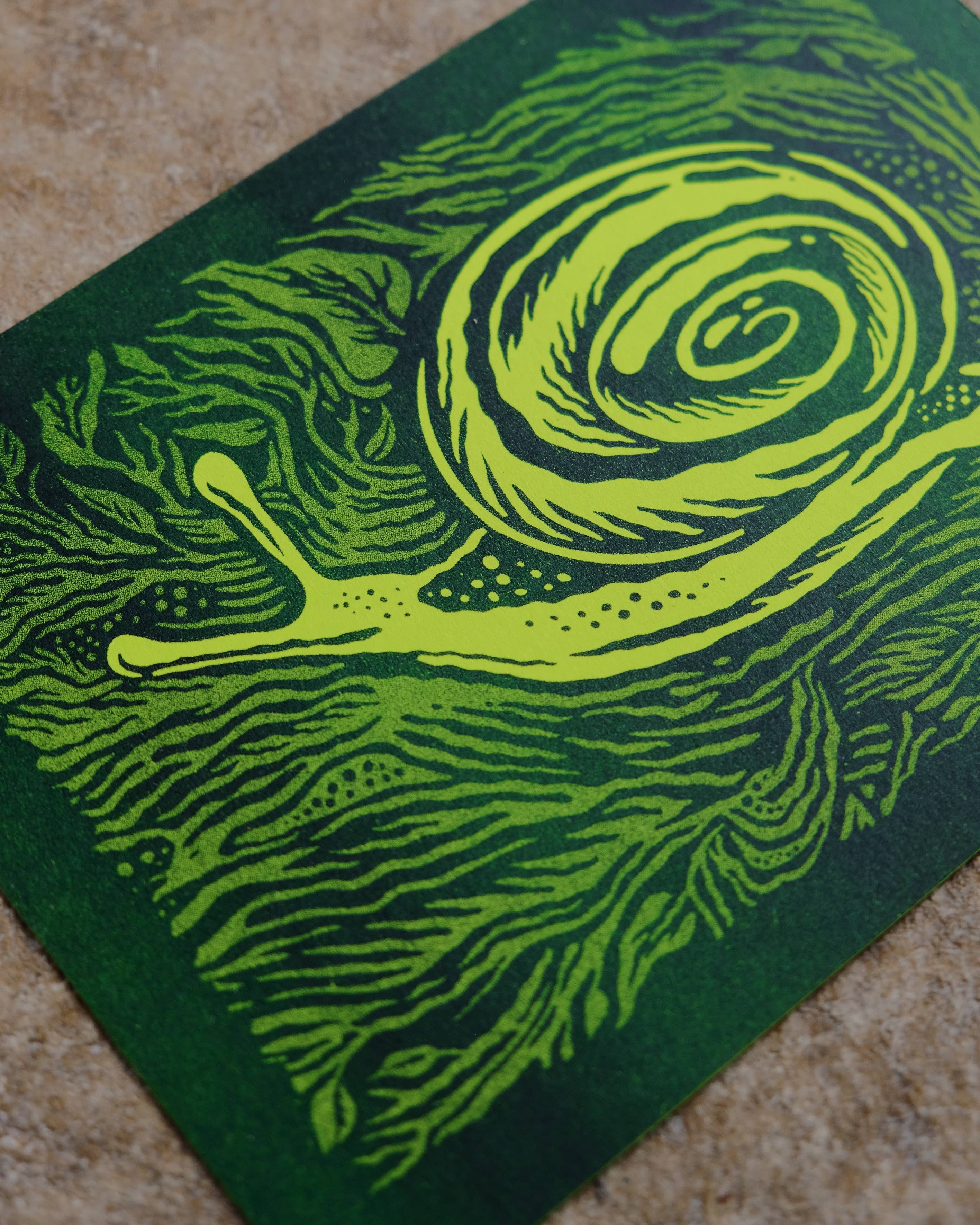 It's Not That Weird - Wholesale Art Print - Psychedelic Snail Riso print1