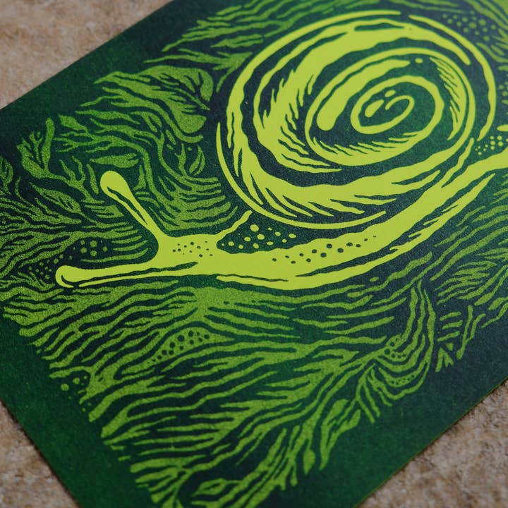 It's Not That Weird - Wholesale Art Print - Psychedelic Snail Riso print1