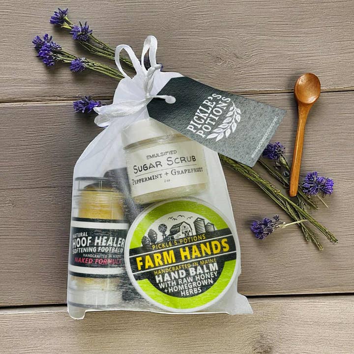 Farm Hands Gift Set – Hand & Foot Skincare Trio for wholesale by Pickle’s Potions