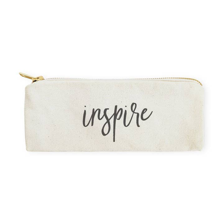 Inspire Pencil Case and Travel Pouch for wholesale by The Cotton & Canvas Co.