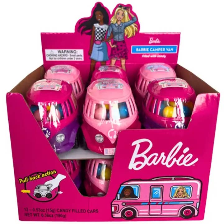 Barbie Camper Van with Crunch Candy, 0.53oz, 12ct for wholesale by Majestic Wholesale
