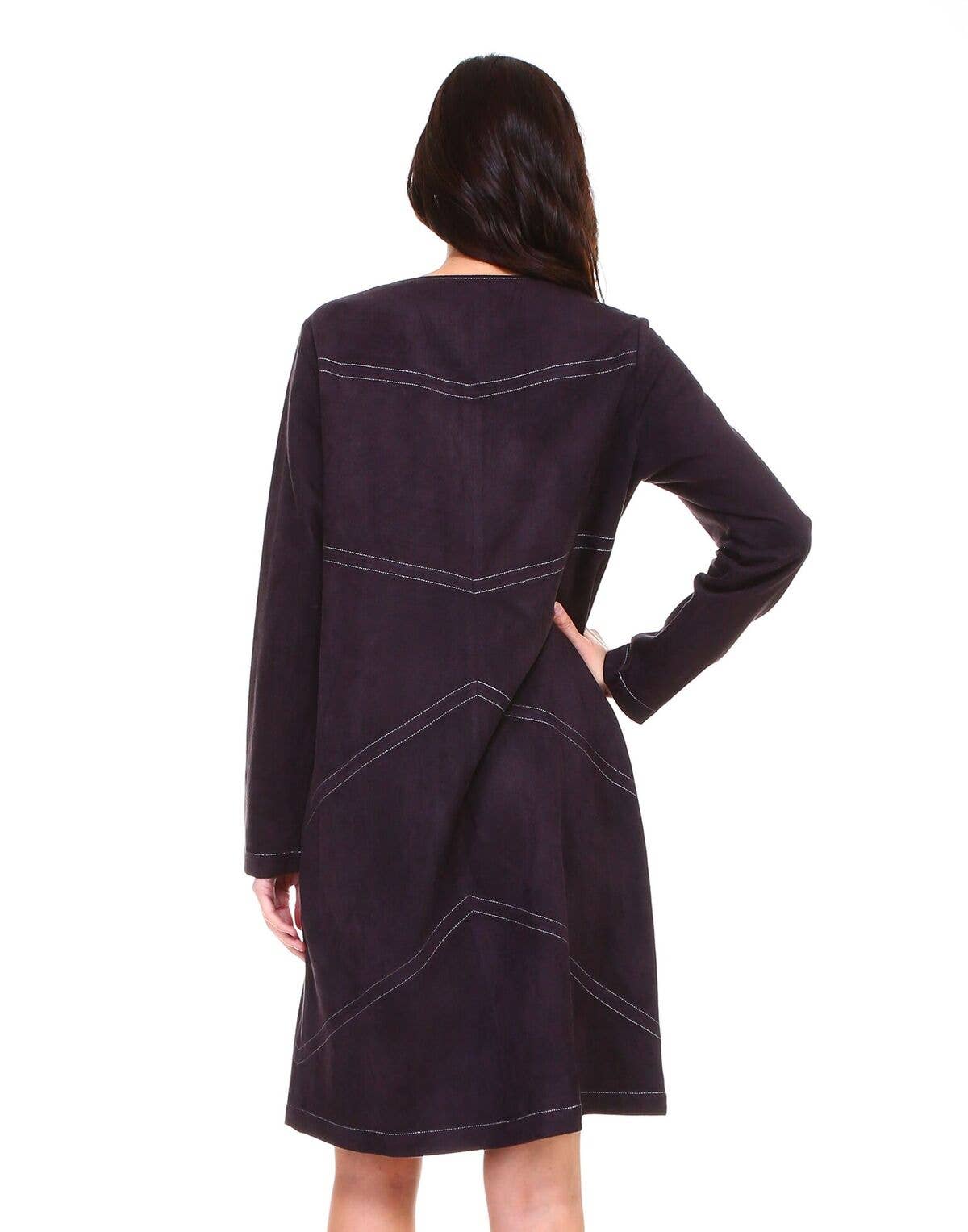 Joh Apparel - Wholesale Dress - Women's - Amira Stretch Suede Dress / Jacket3