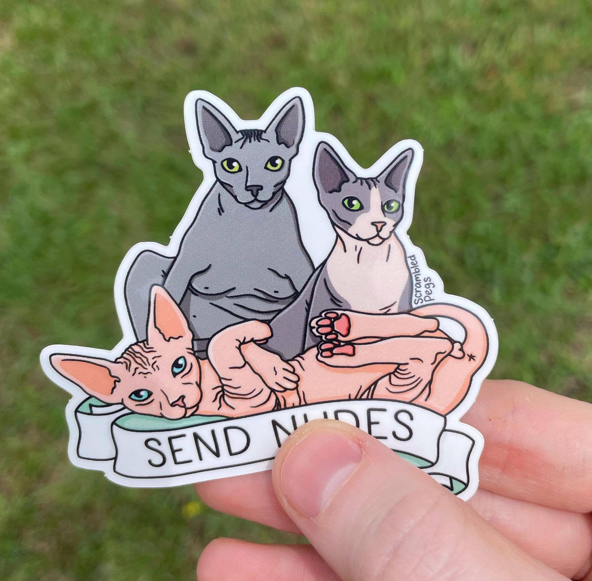 Scrambled Pegs – Großhandel Aufkleber – Send N*Des Sphynx Cat Lustiger Aufkleber, spülmaschinengeeignet 4