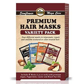 Hair Masks 4 Pieces - Argan, Peppermint, Castor, Caviar for wholesale by Difeel