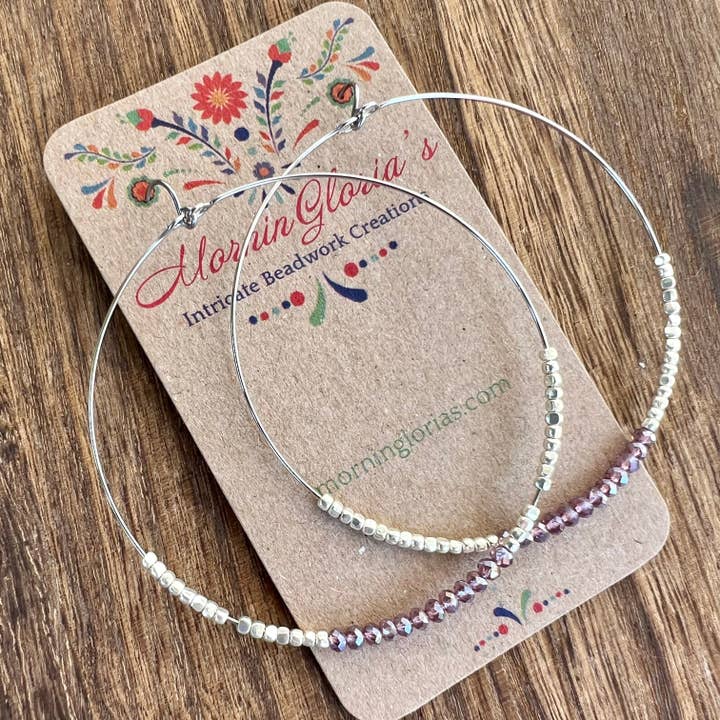 MorninGloria's - Wholesale Hoop Earrings - Crystal Beaded Hoop Earrings18