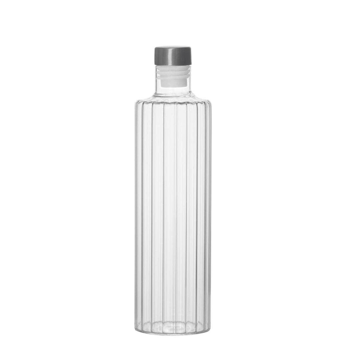 Andrea House - Vente Bouteilles d'eau - Bouteille en verre de 1 litre avec bouchon en acier inoxydable0