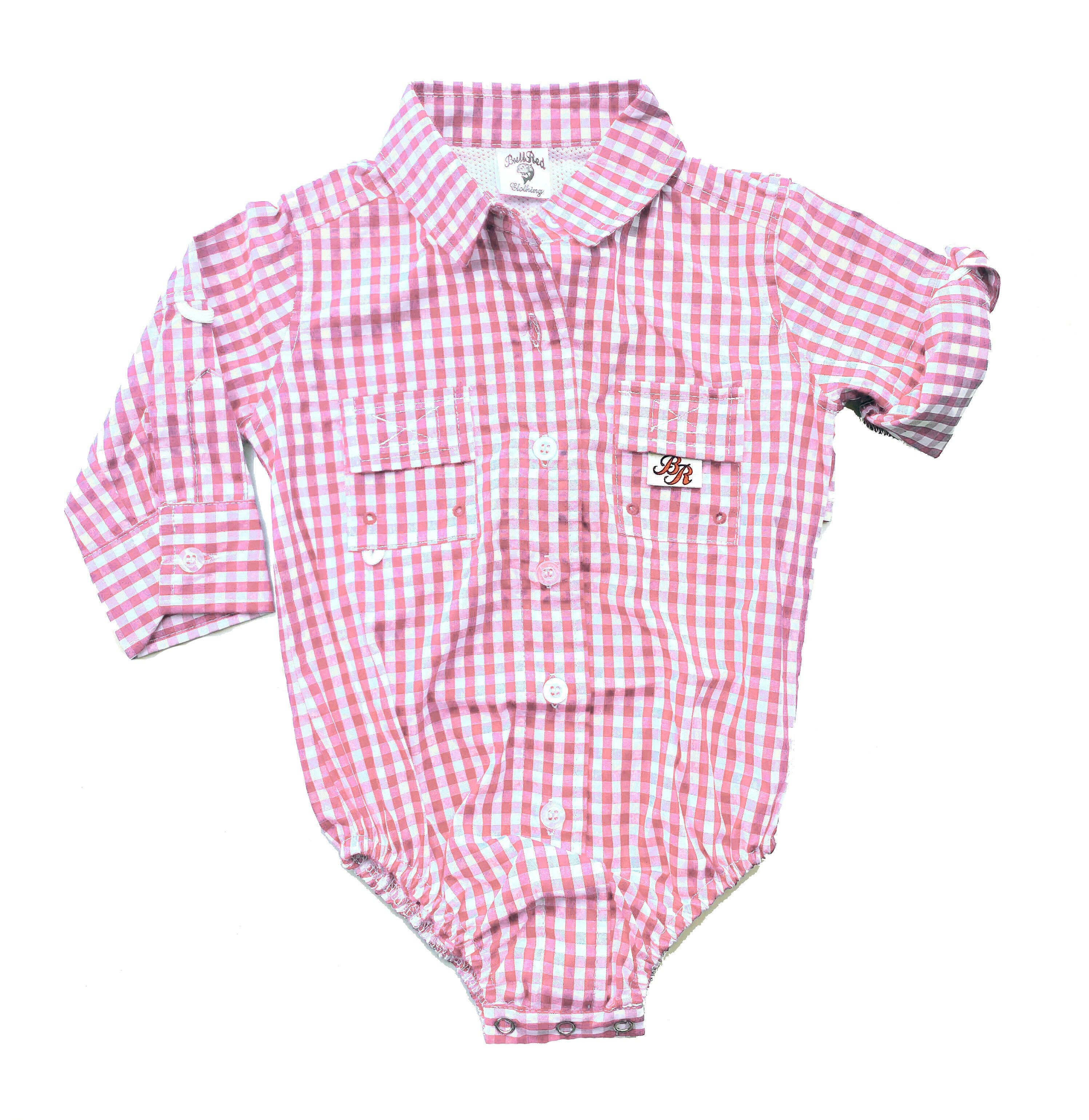 Bullred Clothing - Wholesale Bodysuit (Non-Footed) - Baby - Bullred Baby Fishing Onesies - Large Pattern Gingham0