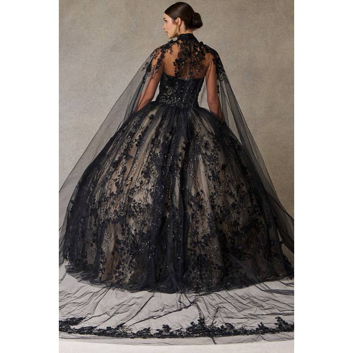 Robe de bal de quinceañera sans bretelles avec appliqué floral 3D pour la vente par Babyfox Apparel